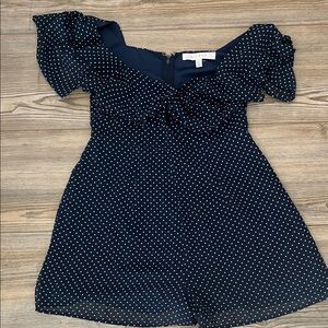 Charming Navy Polka Dot Blouse